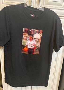 Nike Air Jordan Youth Short Sleeve Crew Neck Brand Photo T-Shirt Black Small